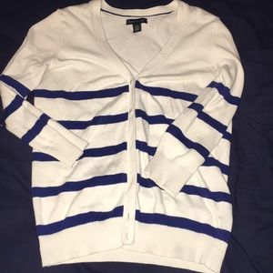 Blue and White Cardigan
